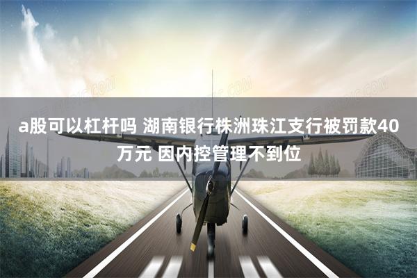 a股可以杠杆吗 湖南银行株洲珠江支行被罚款40万元 因内控管理不到位