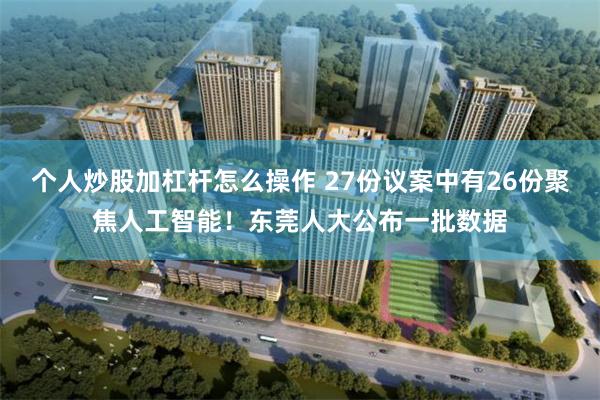 个人炒股加杠杆怎么操作 27份议案中有26份聚焦人工智能！东莞人大公布一批数据