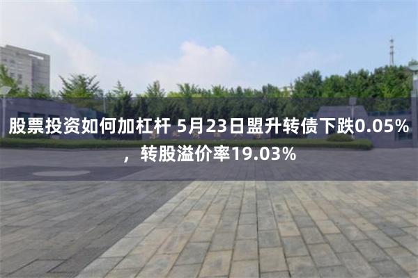 股票投资如何加杠杆 5月23日盟升转债下跌0.05%，转股溢价率19.03%