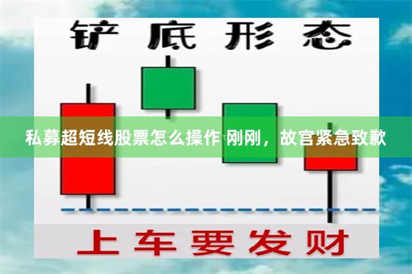 私募超短线股票怎么操作 刚刚，故宫紧急致歉