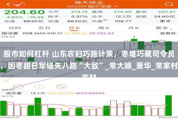 股市如何杠杆 山东农妇巧施计策，枣堆巧藏司令员，因枣甜日军错失八路“大敌”_常大娘_萧华_常家村