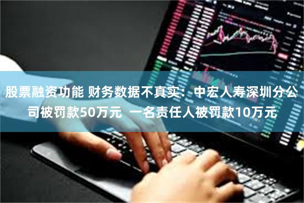 股票融资功能 财务数据不真实：中宏人寿深圳分公司被罚款50万元  一名责任人被罚款10万元