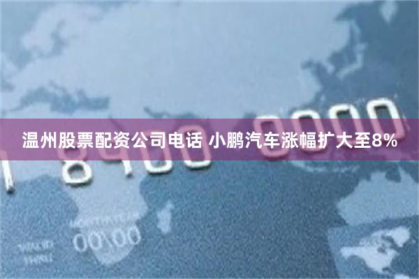 温州股票配资公司电话 小鹏汽车涨幅扩大至8%